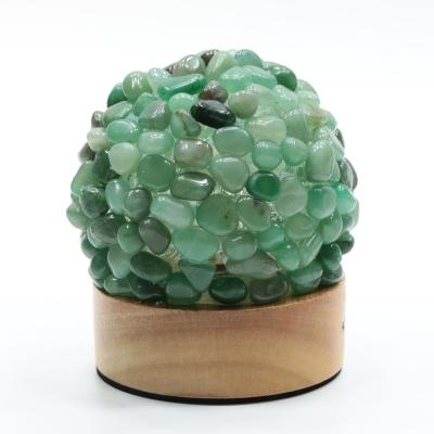 China Mediterranean crystal gravel green fluorite crystal lamp table furniture living room crystal lighting for home decoration for sale