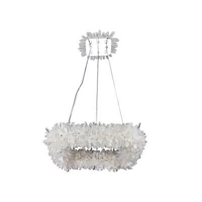 China Luxury Modern Chandelier Pendant Lights Crystal Luxury Home Decorative Iron Natural Crystal Lamp for sale