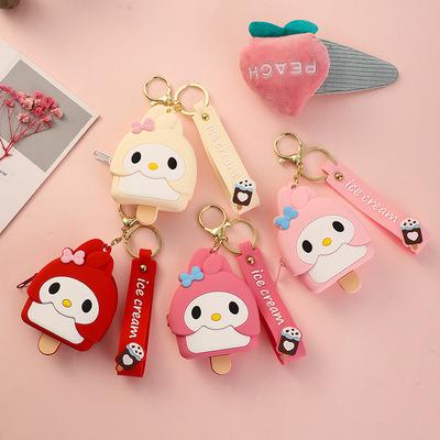 China Cartoon Cute PVC Coin Bag Small Purse Ladies Silicone Storage Pendant Key Chain Backpack PVC Objects Hanging Bags. for sale