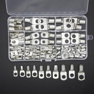 China Bare Connector SC6-35 Ring Terminals, Tinned Copper Tube Terminal, Battery Cable Connector, Soldered Stripped Wire Crimped 100pcs/set. for sale