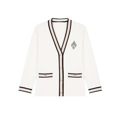 China Noble women's coat new leisure coat college style T-shirt viable white nylon V-neck cardigan Noble women's coat for sale