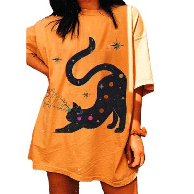 China European and American hot sale women's T-shirt breathable graffiti printing all-match loose shirt long sleeve women's T-shirt for sale