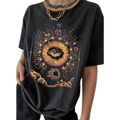 China 2021 New Women's Customizable Breathable Neck Sweater Loose Women's Short-sleeved T-shirt Printed Round Casual Sweater for sale