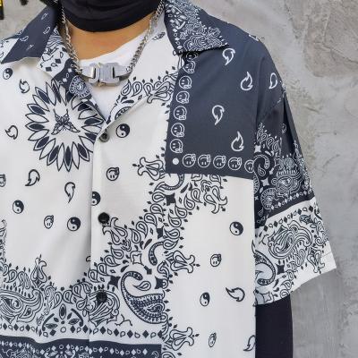 China Wholesale QUICK DRY Oversized Short Sleeve Fashion Men's Paisley Bandana Shirt for sale