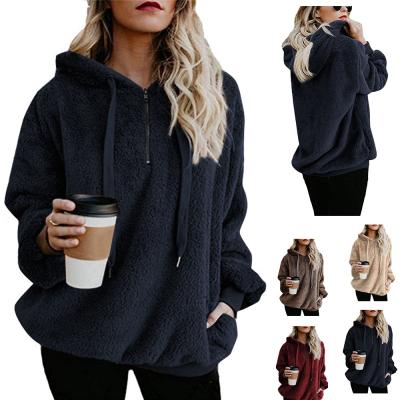 China anti-wrinkle sweatshirt cheap streetwear fleece cropped sherpa sherpa plain loose premium women's velor hoodies for sale