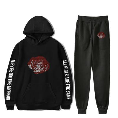 China Anti-wrinkle juicewrld 2 piece sweatsuit juice wrld merch hoodie set men tracksuit tracksuits for sale