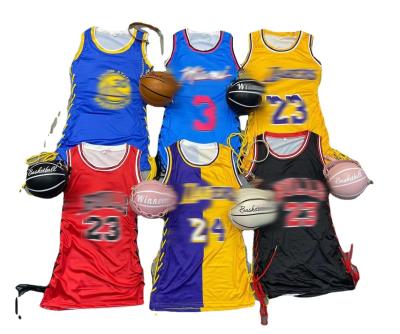 China Shirts & Top 10 Colors Pieces Sets Loose Basketball Jersey Dress For Women for sale