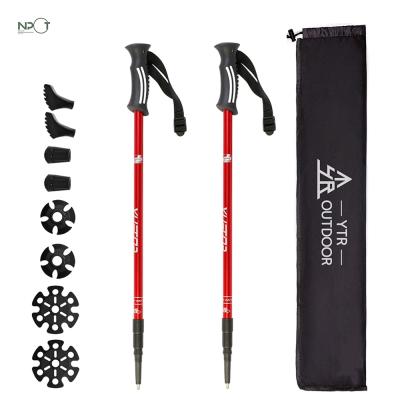 China Outdoor Camping Foldable Nordic EVA and CORK Handle NPOT Canes Hiking Poles Walking Poles Hiking Stick for sale