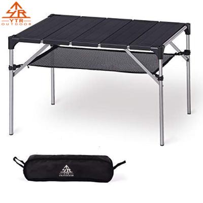 China NPOT Lightweight 2021 New Launch Aluminum Folding GRILL TABLE BBQ Camping Stand Spring Slicing Camping Table for sale