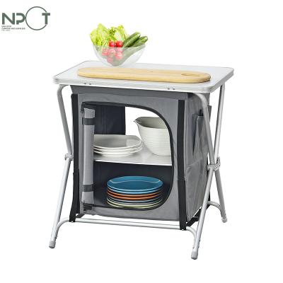 China 2022 new camping folding camping cabinet aluminum tending cupboard,camping cabinet,folding kitchen table for picnic BBQ cooking for sale