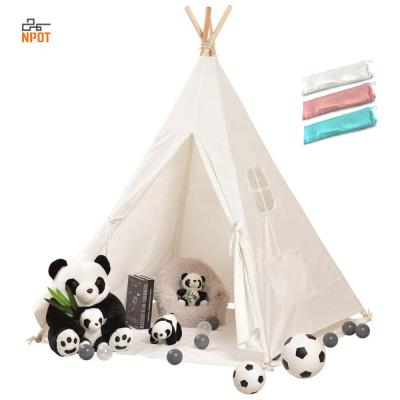 China Easy to Assemble High Quality Portable NPOT Cotton Canvas Child Teepee Tents for Kids Play Tent Teepee Tent for Kids for sale