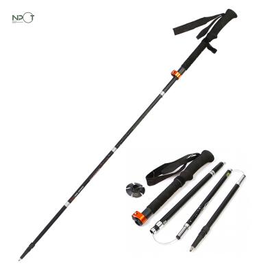 China EVA and CORK Handle Wholesale 3 Section Telescopic Folding Hiking Poles Best Trekking Pole Ultralight Lightweight for sale