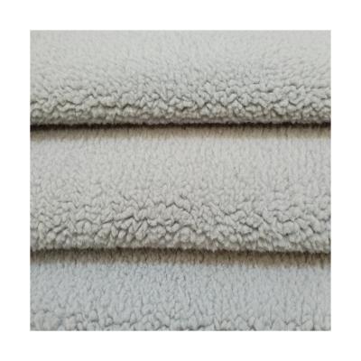 China High Quality Pure Plush Eco-Friendly Fire Retardant Gray Fabrics Double Face Wool Factory Price for sale