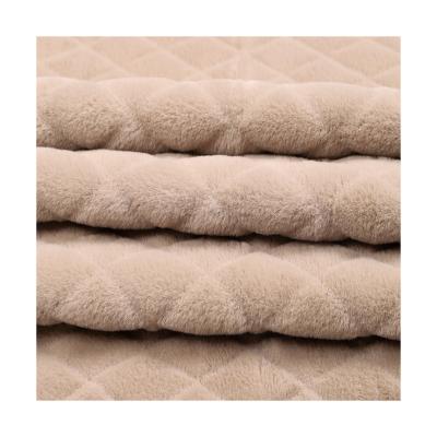 China Factory Sale Flame Retardant Customized Chinese Soft Fabric For Blankets Plush Toy Manufacturer Rabbit Fur 100 Imitation Polyester Fabric for sale