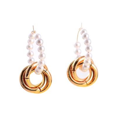 China 2019 New ALLOY Pearl Earrings Shape Geometric Earrings Source Hot Sale Jewelry Wholesale for sale