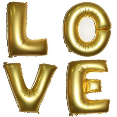 China 16 Inch Alphabet Letters Balloons Kids Birthday Party Decorations Toy Foil Balloon Wedding Party Favor Gift Toy Supplies Gold Silver Blue Pink Ball for sale