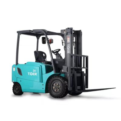 China TDER Small Electric Forklift Truck 3 Ton 4 Ton Hydraulic With American Curtis Controller for sale