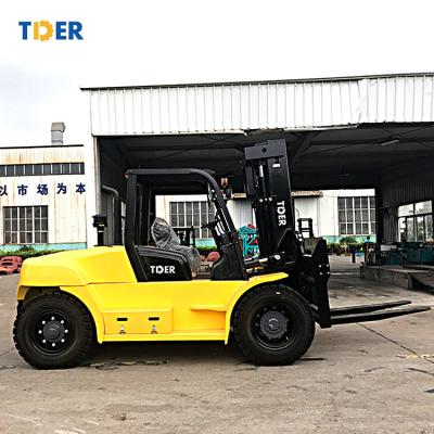 China TDER big forklift diesel 10 ton diesel forklifts with hydraulic transmission for sale