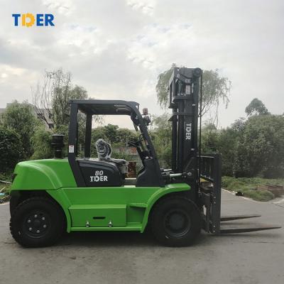 China TDER Big Solid Tire Forklift 6 Ton 7 Ton 8 Ton 9 Ton 10 Ton Diesel Machine With 3m 4m 5m 6m Lifting Height for sale