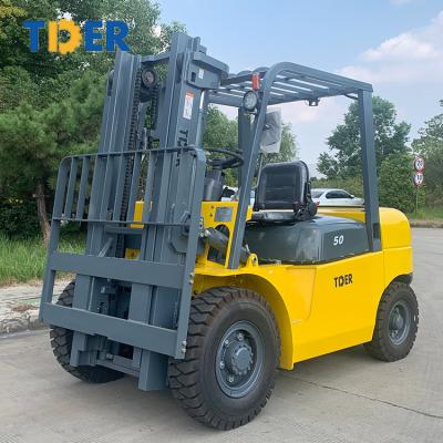 China TDER 5 Ton Solid Tire Forklift Diesel Power Souce Customized Color 3000-6000mm Lift Height for sale