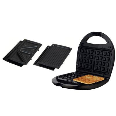 China Slice 3 Mini Hotel Kitchen Electric Sandwich Waffle Maker for sale