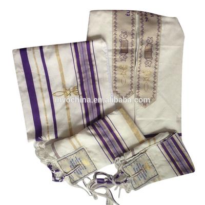 China White with black stripes wholesale Jewish tallit prayer scarf with bag 72*22inch for sale