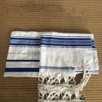 China White with black stripes customized printingscarf and jewish prayer shawl for woman for sale