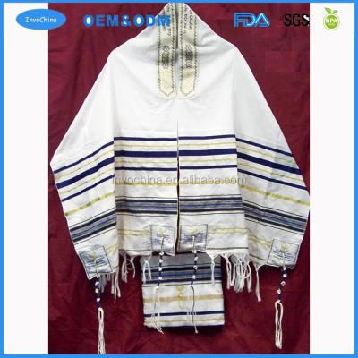 China White With Black Stripes China Wholesale Cheap Shawl And Custom Jewish Prayer Shawl for sale