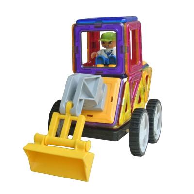 China Construction Toy BPA Free Plastic Blocks Toys Engineering Magnetic Car Construction Truck Toys For Children for sale