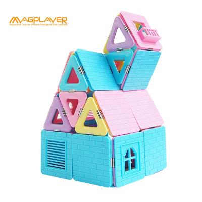 China Intelligence Development Hangzhou Times Provided Magplayer ABS 3D Safe Magnetic Tiles Toy Building Blocks Set For Kids for sale