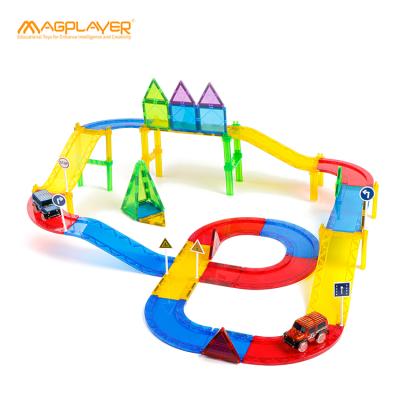 China Building Toy Factory Direct Wholesale Custom Car Race Track Toys Magnetic Diy Tiles Building Montessori Educational Toys for sale