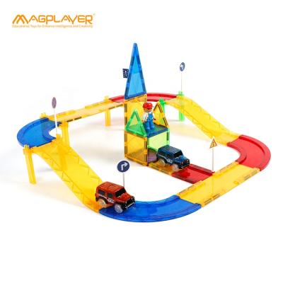 China Toy Magplayer New Design 45pcs Building Blocks Magnetic Car Race Track For Kids Learning Toy for sale