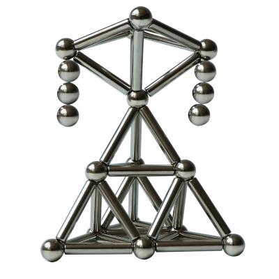 China Build many shapes construction kids play magnetic sticks magnetic rod and stainless stell balls for sale