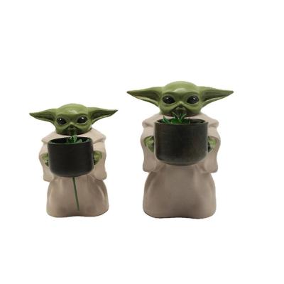 China Simply Blot Baby Yoda Border - Doll Baby Yoda Christmas Ornament Mandalorian Flower Pot Decoration for sale