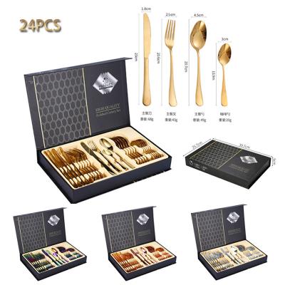 China Sustainable Stainless Steel Cutlery Set 24 Piece Set, Gift Set, Gift Box Cutlery Set Dinnerware Set for sale