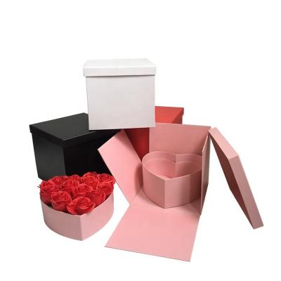 China Recyclable Heart Shaped Photo Album Two-Layer Flower Gift Box for sale