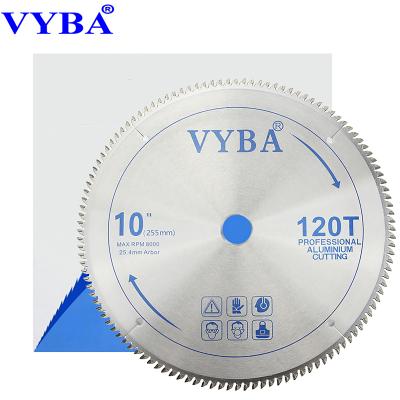 China Long Life 255mmX120T CTT Circular Aluminum Cutting Saw Blade For Cutting Frame And Aluminum Alloy for sale