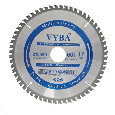 China Zum universal circular multi purpose saw blade Schneiden von Stahlblech, CTT 216x60T Aluminiumverbund for sale