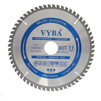 China Universal good quality 185x60T carbide saw blade for cutting sheet steel, wood with nails and non-ferrous metal for sale