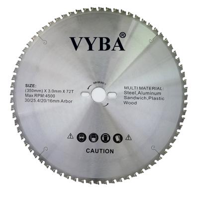 China Universal Multifunctional 355mmX72T Cutting Saw Blade for Steel Sheet, Aluminum, Plastic, Wood with Nails Cutting for sale