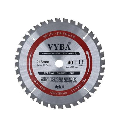 China Hot Selling Tungsten Carbide Disc Saw Blade TCT Woodworking 216x40T China Saw Blade for sale