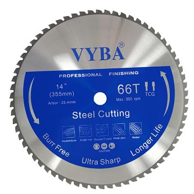 China For 66T metal steel 355mm cutting disc for angle iron rebar cutting in long life for sale