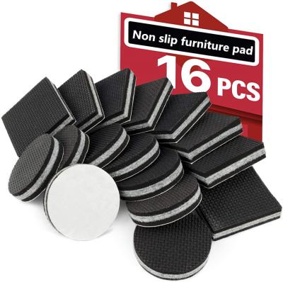 China Self Adhesive Non Slip Furniture Grippers 16 Pcs Premium Furniture Pads Self Adhesive Rubber Feet Non Slip Furniture Floor Protectors for sale