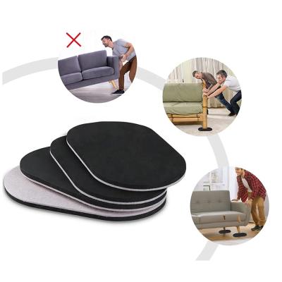 China 100% Eco-Friendly Reusable Oval Felt and Heavy Duty EVA Foam Furniture Moving Pads Furniture Sliders for Hardwood Floors for sale