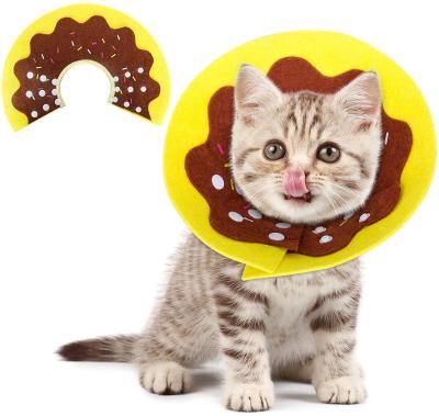 China Comfortable Adjustable Felt Pet Neck Recovery Collar Pet Neck Recovery Collar Felt Protective Cats Anti-bite Cat Cone Medical Coiled Healing Accessory for sale