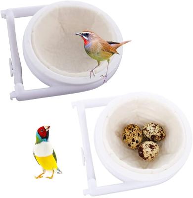 China 6Pcs Bird Nesting Viable White Soft Wool Felt Cushion Pads For Canary Yellow Finch Parrot Nest Bird Nest for sale