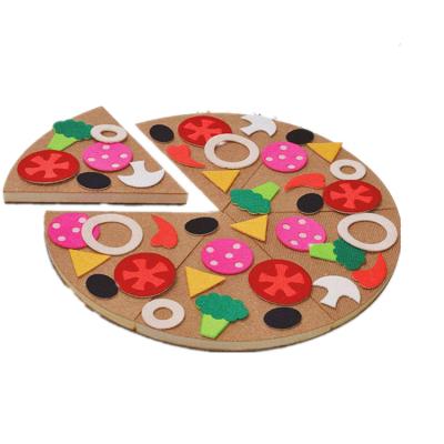 China Math Pizza Toy Judged Food Pretend Play Kitchen Set Flannel Board Pizza Toy Math Puzzles for sale