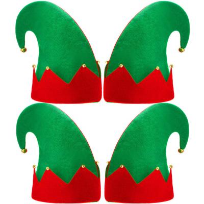 China Santa Helpers Elf Hat with Bells Christmas Elf Felt Hat Santa Helpers Elf Hat with Bells for Holiday Party Costume Favors Gifts Props for sale