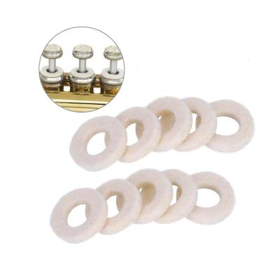 China 10Pcs Internal Dent Trumpet Seals Protector Trumpet Valve Wool Felt Gaskets Dampen Key Button Protector Pads for sale