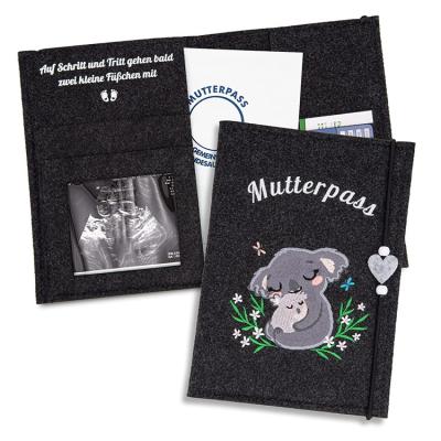 China High Quality Felt Mutterpass Cover Felt German Passport Cover Mother Pass Cover Maternity Organizer with Compartments for sale